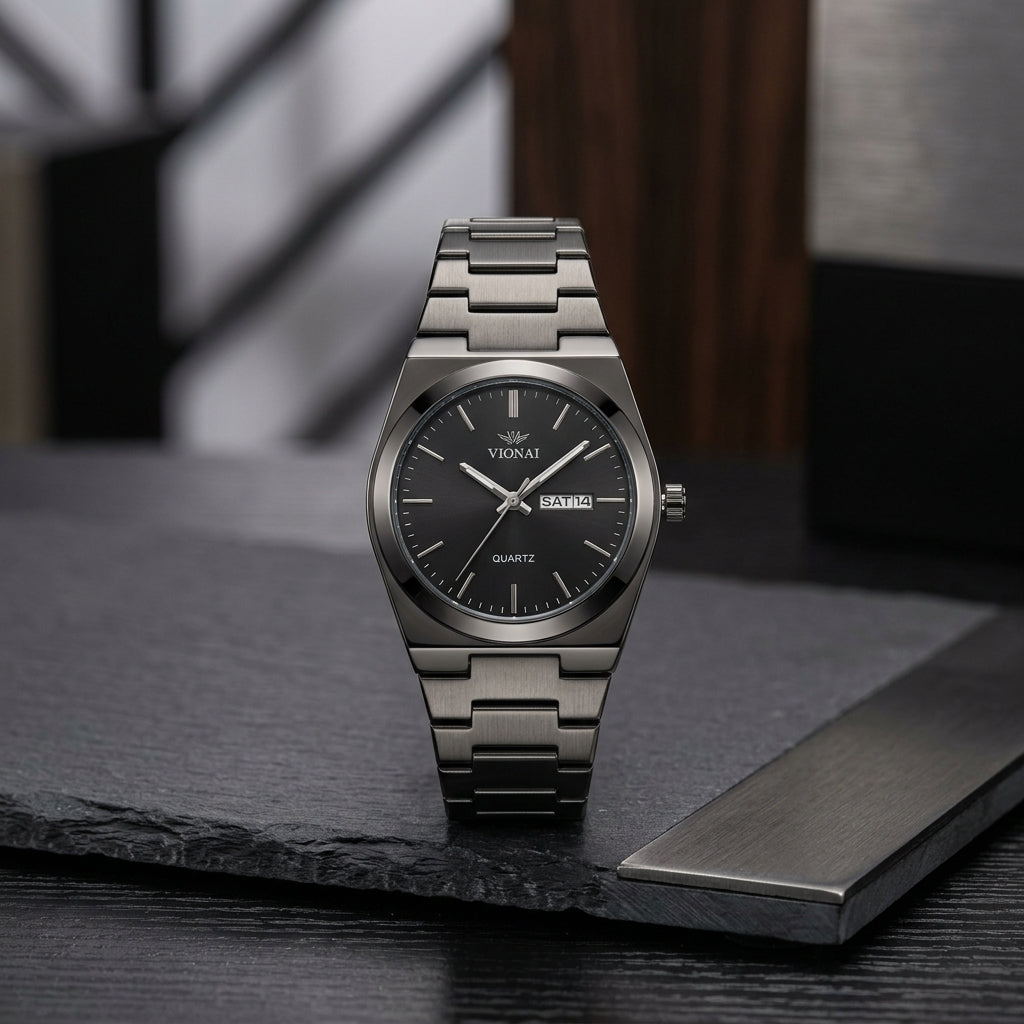 Wokai Stainless Steel Waterproof Men’s Watch – Stylish Durable Wristwatch for Everyday Wear