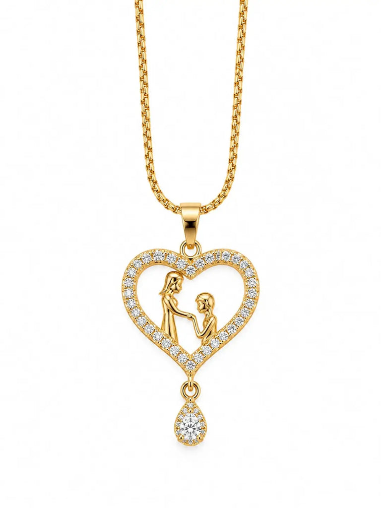 Love Heart Design 1 Carat Gold Plated pandent